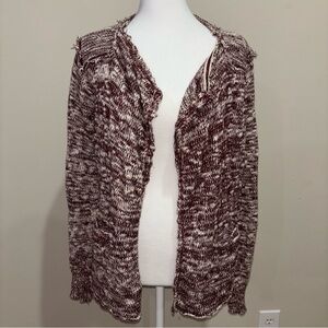 Michael Stars Burgundy Marled Open Cardigan Size 1